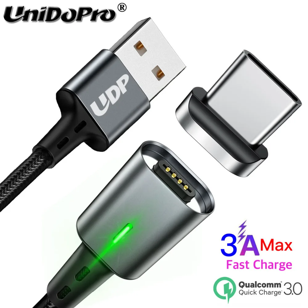 

UNIDOPRO 3A Magnetic Fast USB Type C Cable for Samsung Xiaomi Huawei Phone QC 3.0 Quick Charge USB-C Data Sync Magnet Charger