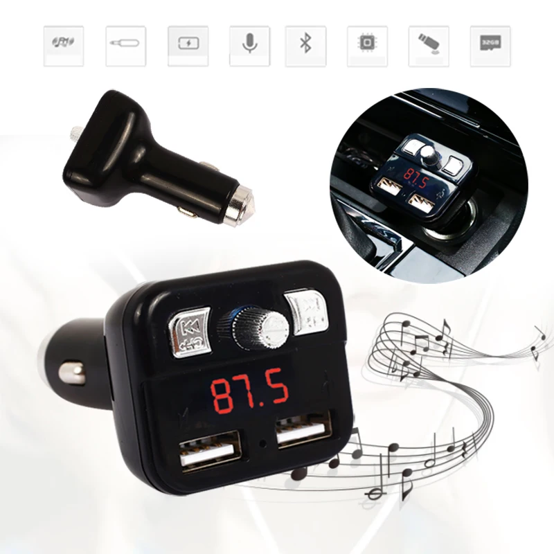 

Wireless Transmitter Bluetooth Bluetooth Car Hands-Free Portable Bluetooth Car Kit MP3 Car Kit Automobile Dual USB N586 Smart