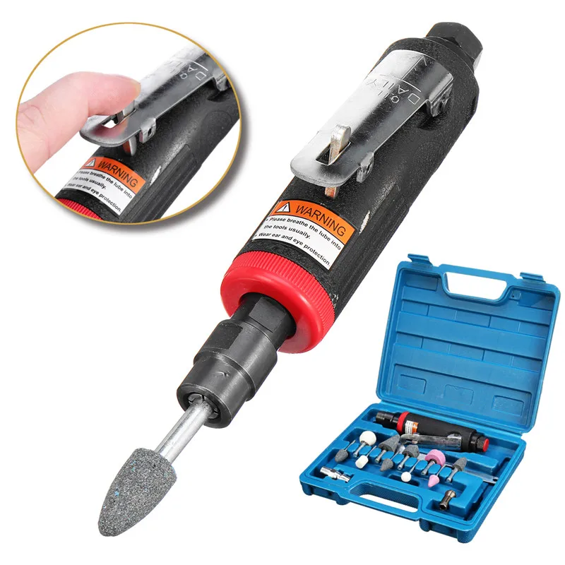 

1 Set 1/4" Pneumatic Die Grinder Tire Repair Tools Kit Polishing Carving Air Compressor Sander Grinding Power Tools Storage Box