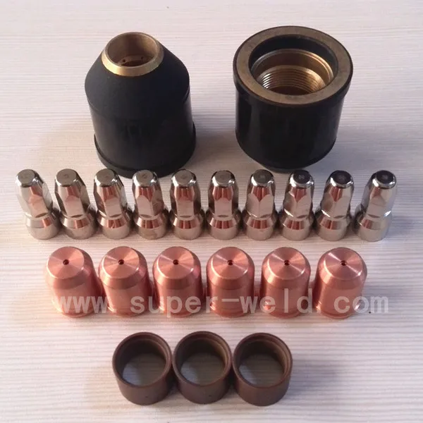 

Trafimet S105Electrode PR0117 x10 , Nozzle PD0119 x10 , Swirl ring PE0112 x1, Retaining CAP PC0118x1 plasma cutting consumables