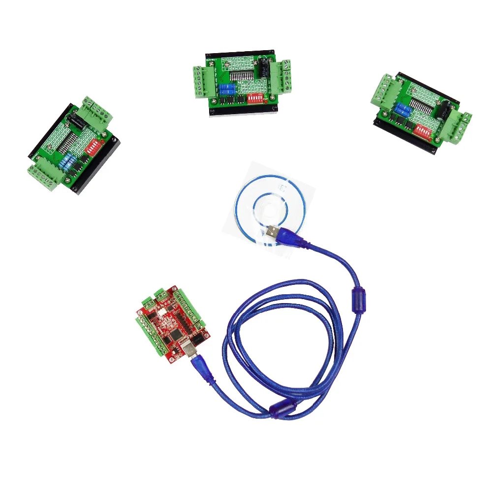 Cnc mach3 usb 3 axis kit 3pcs tb6600 1 axis stepper motor driver