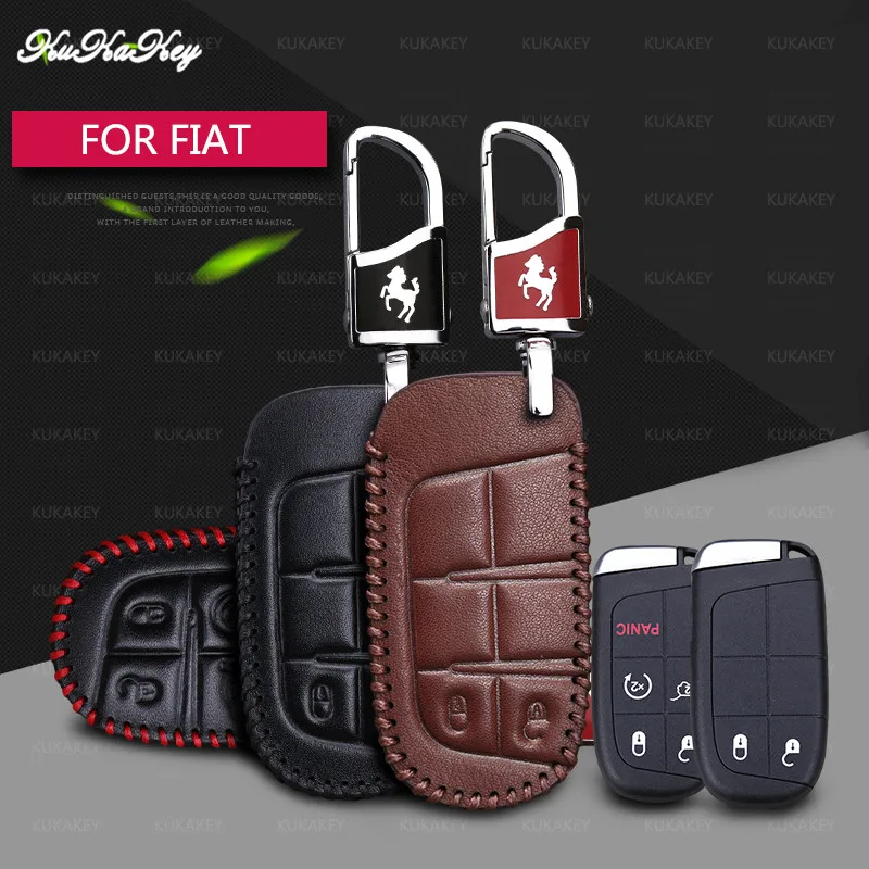 Чехол KUKAKEY для ключей FIAT чехол из натуральной кожи Fiat Punto Bravo Palio Linea Freemont Stilo