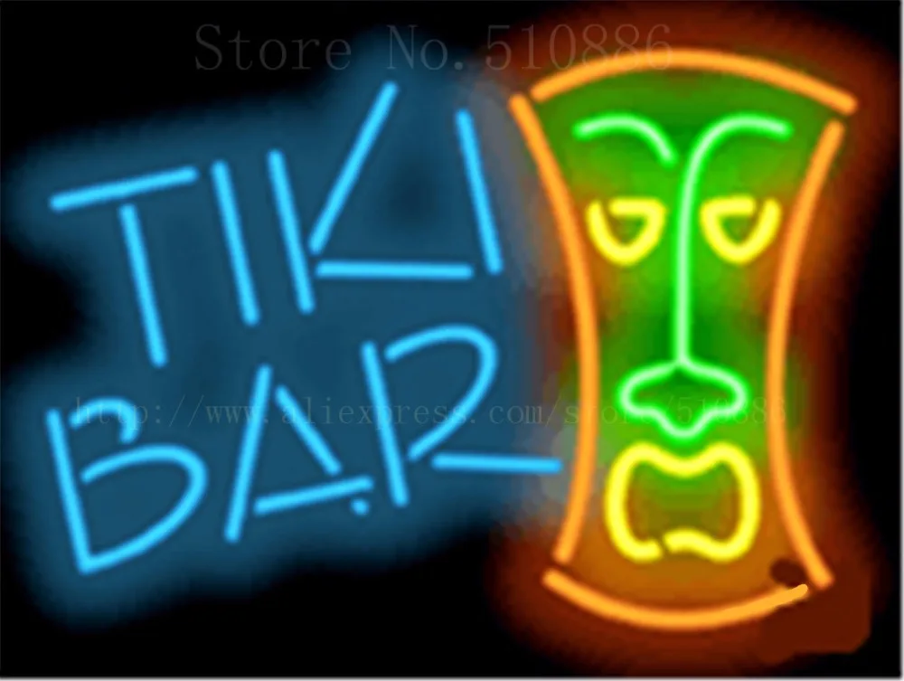 17*14 &quotTiki Bar неоновая вывеска настоящий стеклянный пивной бар светильник для паба