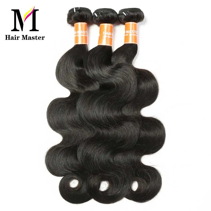 Hair Master бразильские волосы, Волнистые Связки Remy человеческие волосы 8-28 дюймов пучки волос прямые волосы пучки волос характер Цвет 1/3/4 шт