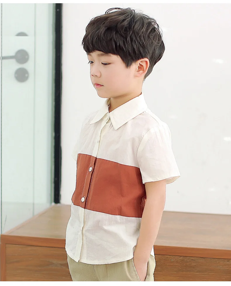 cotton short sleeve patchwork t shirts for teenage boys school blouse kids tops clothing children summer casual t shirt 2018 (24)