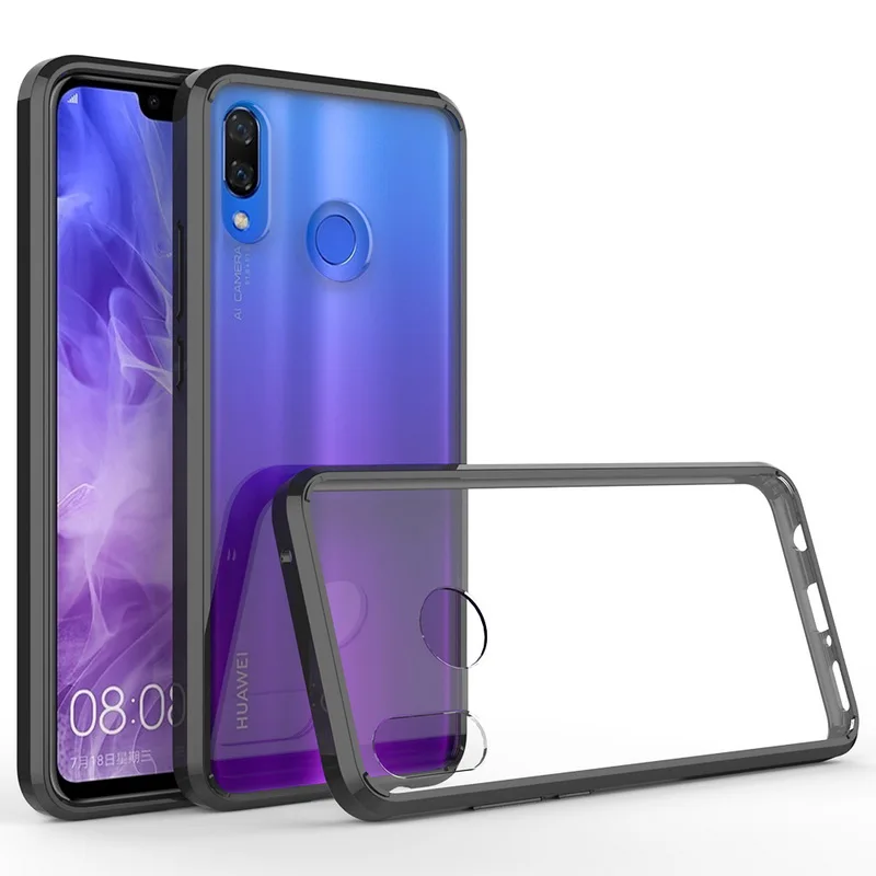 

For Huawei Nova 3 Case Crystal Hybrid Bumper Clear Hard Acrylic Back Cover For Huawei Nova 3 / Nova 3i / P Smart Plus / Honor 10
