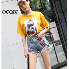 Плюс Размеры шорты джинсы с потертостями для Для женщин уличная горячие сексуальные скинни, бойфренды джинсы