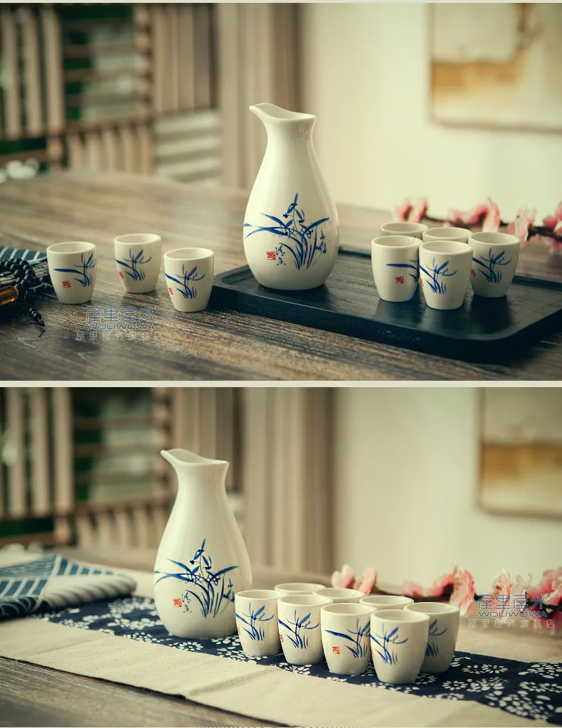 Китайский старинный стиль ликера набор творческие керамика отечественных для ликера вина горшок желтый вино раздаточная чашка Подарочная