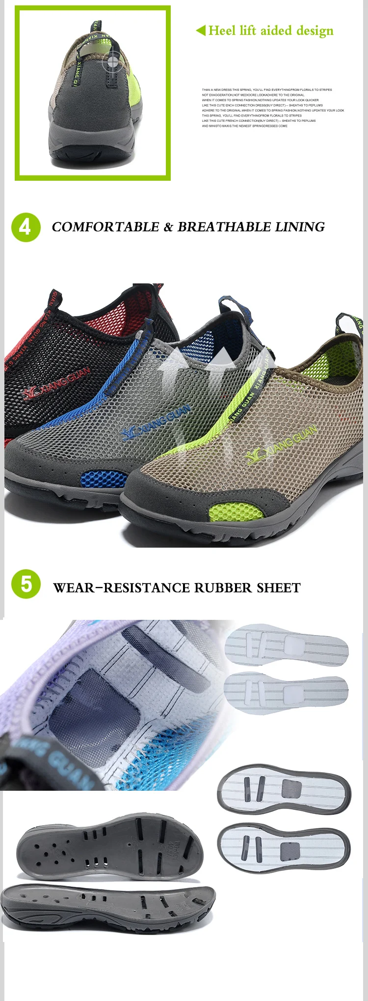 XIANG GUAN/Женская быстросохнущая обувь для Аква; Нескользящая дышащая сетчатая обувь для воды; летняя походная уличная спортивная обувь для рыбалки