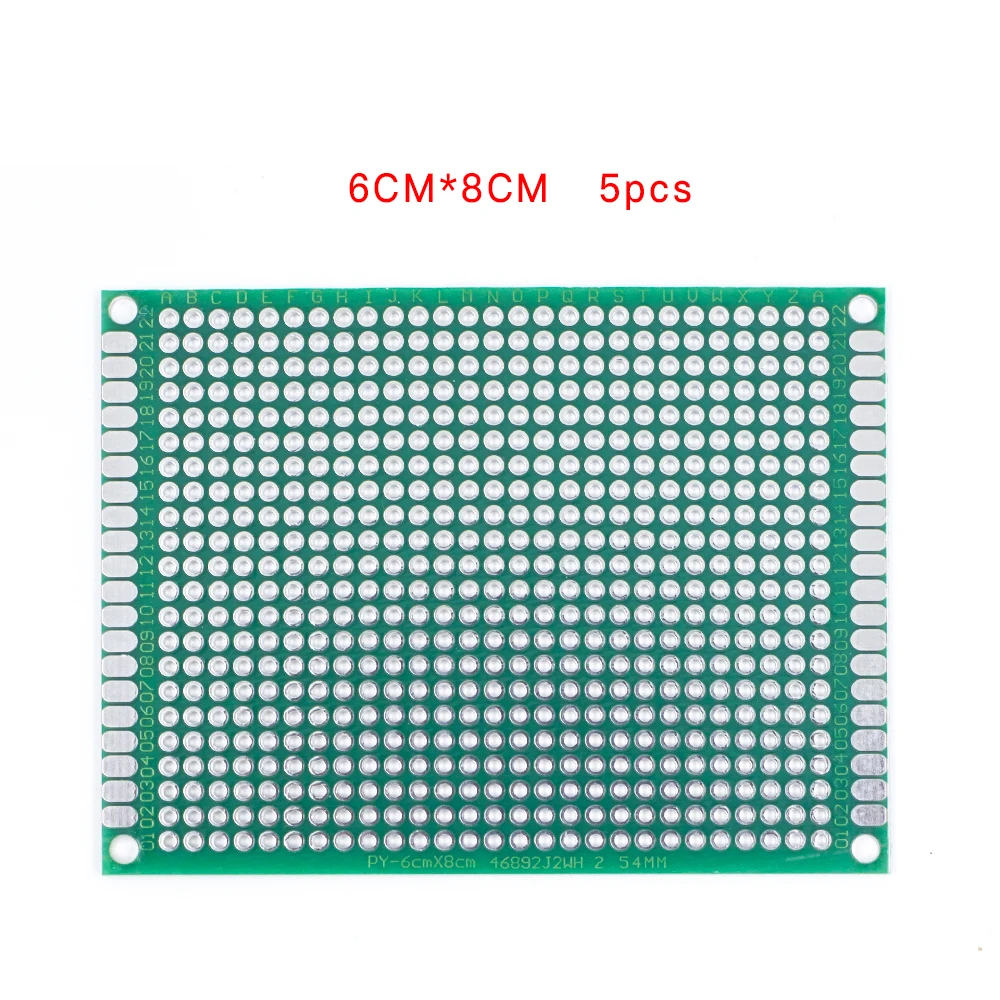 5 шт./лот 6x8 двухсторонняя Медь прототип PCB универсальная плата экспериментальная макетная пластина