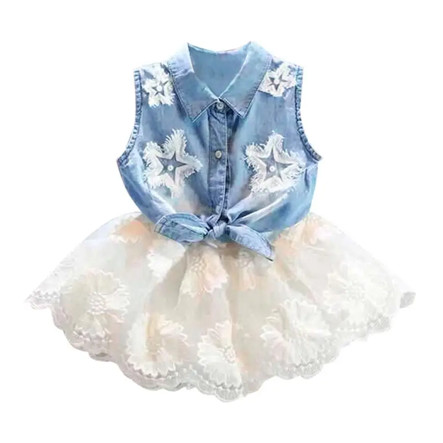 2PCS Kids Girl Daily Party Dress Suit Tops T-Shirt+Floral Tutu Skirt Outfit 2018