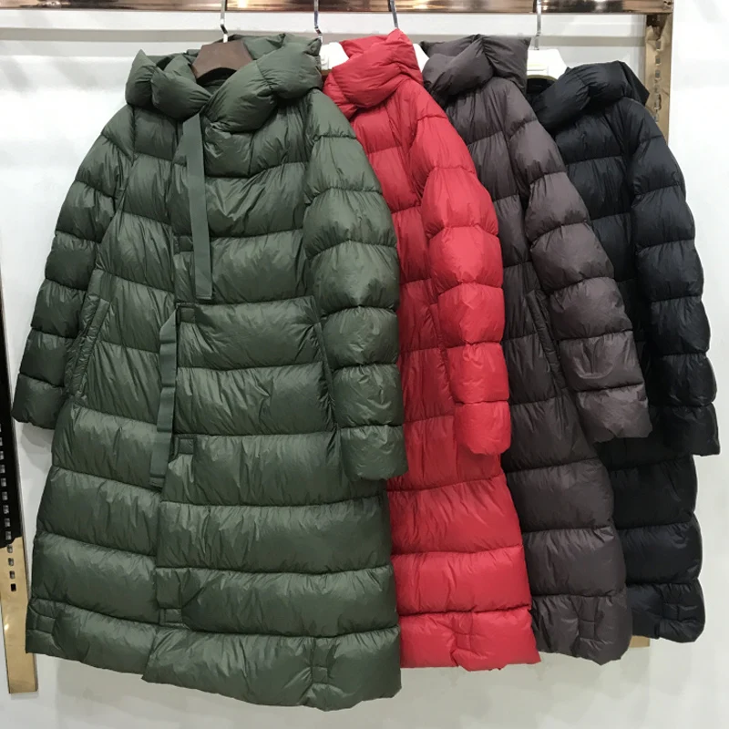 2018 Winter Jacket Women 90% White Duck Down Jacket Female Long Down Parkas Loose Down Jacket Snow Warm Hooded Women's Down Coat