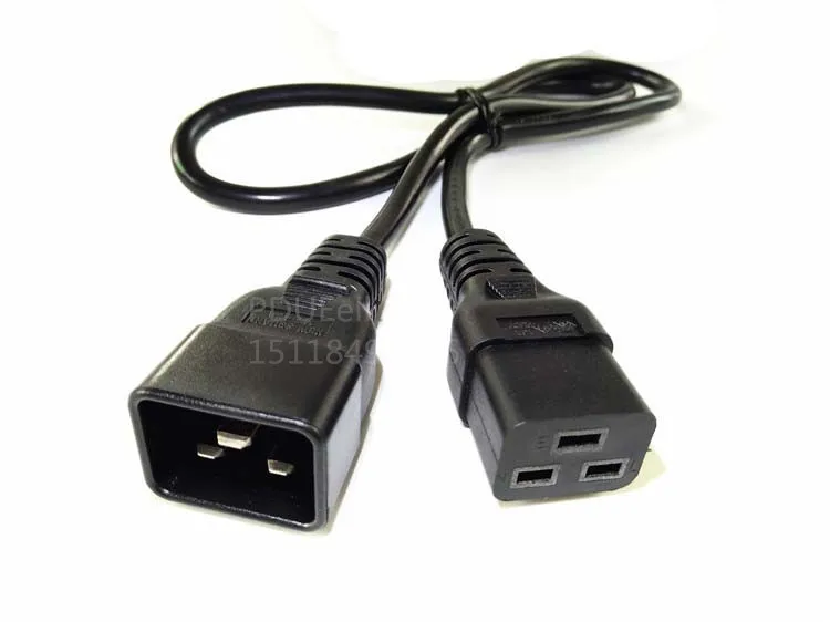 C19 + C20 Европейская розетка для гнездо Короткий адаптер кабель UPS PDU около 100 см C19-C20