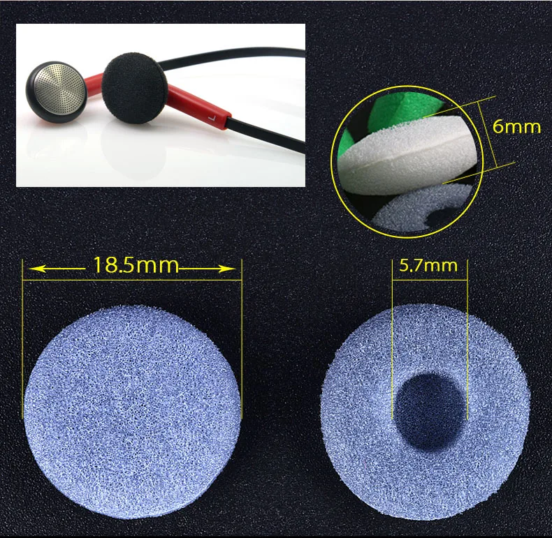 20 шт./10 пар. Черные 18 мм Мягкие пенопластовые амбушюры наушников сменные насадки для наушников Губка Чехлы для подушек советы для наушников