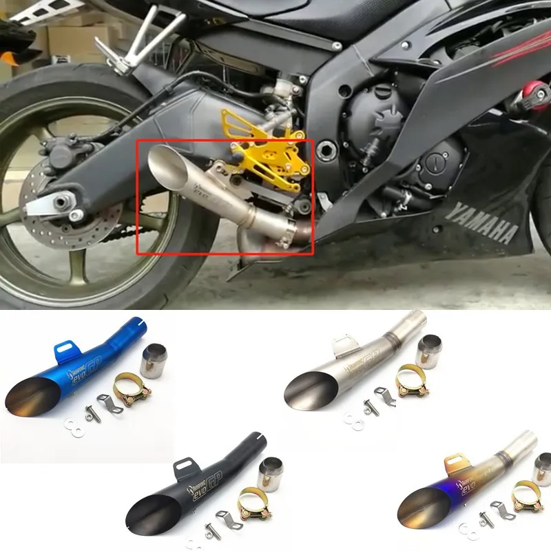 

Modified motorcycle R6 GP rear Exhaust muffler pipe slip-on full system with with DB killer For YAMAHA YZF R6 r6