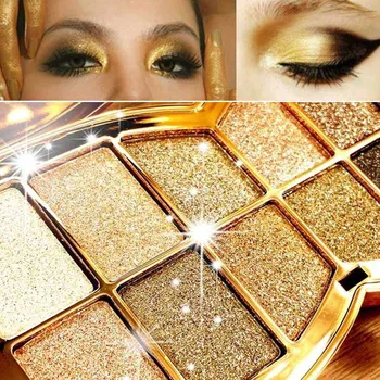 

10 Colors Pro Diamond Shining Gold Eye Shadow Powder Makeup Mineral Eyeshadow Cosmetic Beauty Foundation Blusher Hot Mdf