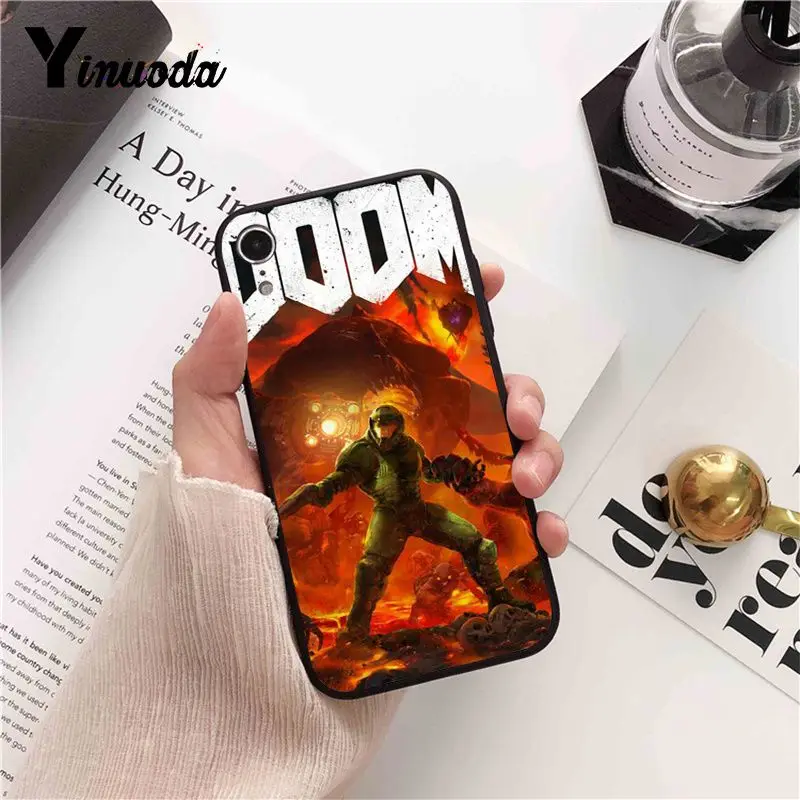 Yinuoda череп игра Doom новое поступление черный чехол для телефона для iPhone 5 5Sx 6 7 7plus 8 8Plus X XS MAX XR 10 Чехол - Цвет: A12