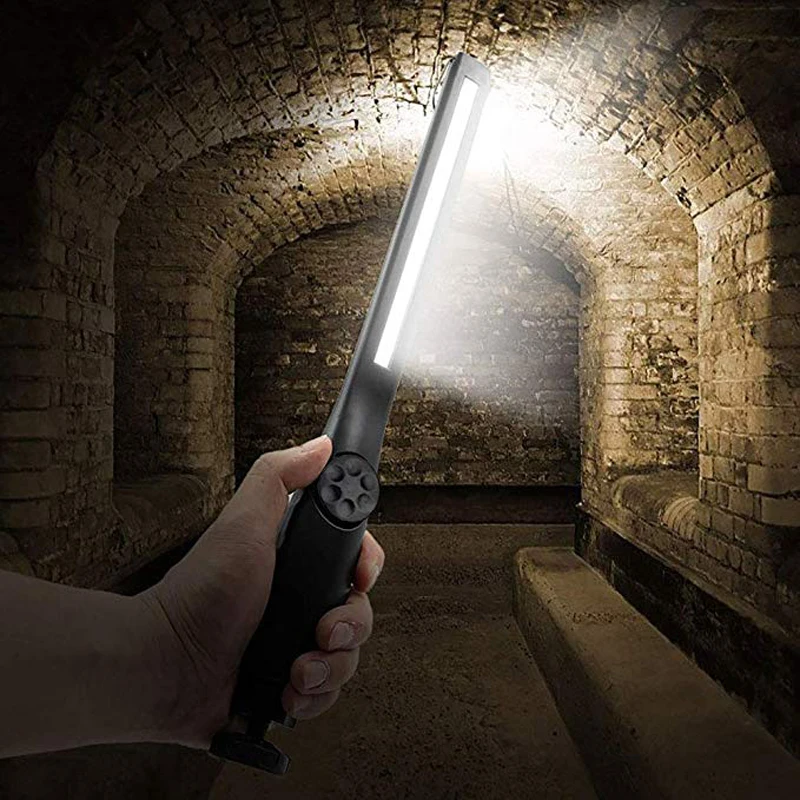 

Rechargeable 800 Lumen COB LED Work Light Swivel Magnetic Base Hook Hanging Lamp Flashlight for Car Repair Emergency Camping LED