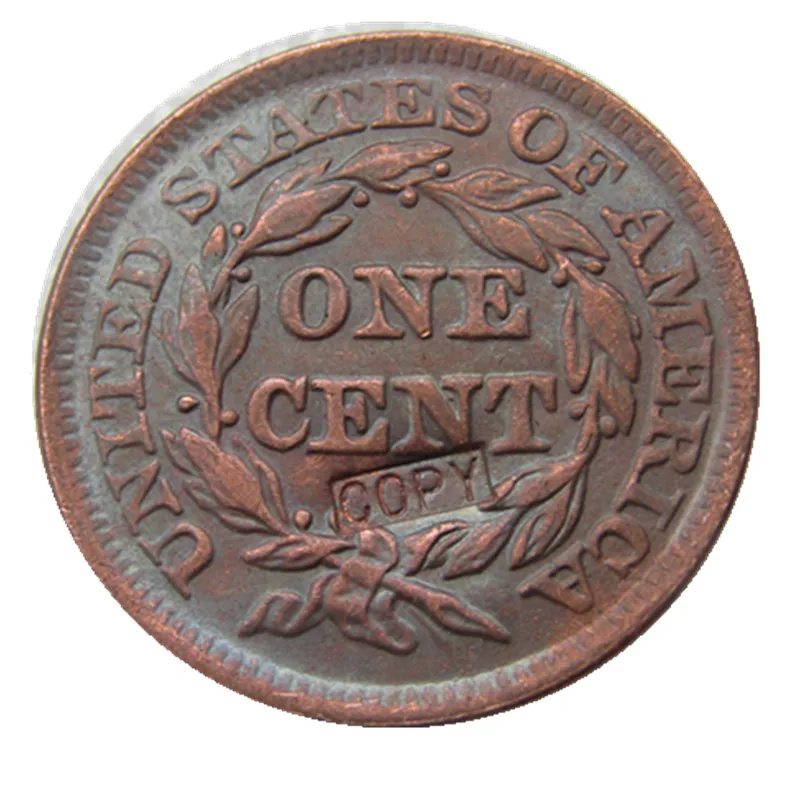 

1843 Braided Hair Large / One Cent 100% Copper Manufacturing Old Copy Coins