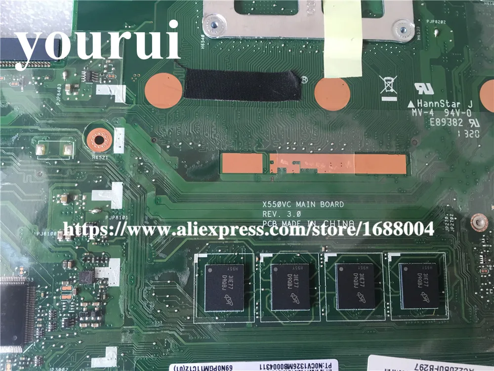 Материнская плата X550VC для ASUS материнская ноутбука 8 чипов 4 Гб DDR3 REV3.0 PN:60NB00S0 MBB100