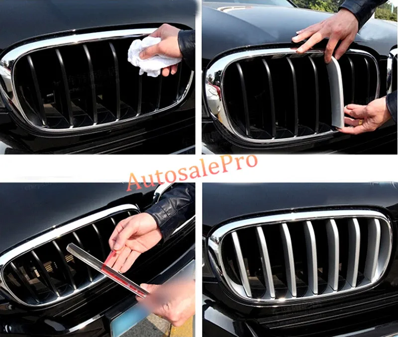 

For BMW X5 F15 2014 2015 Matte ABS Chrome Front Center Grille Grill Cover Trims Matt 14pcsset