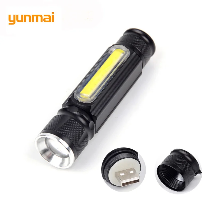 Аварийный мощный уличный светильник COB фонарик USB интерфейс Zaklamp с магнитом