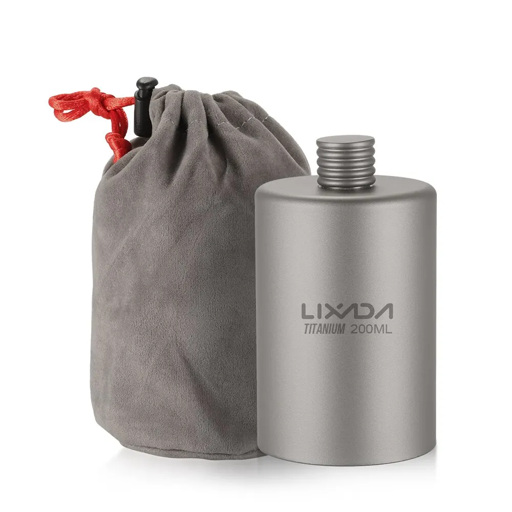 

# 200ml Lightweight Titanium Wine Flask Outdoor Travel Camping Backpack Portable Alcohol Drink Wine Beer Bottle Pot New HOT