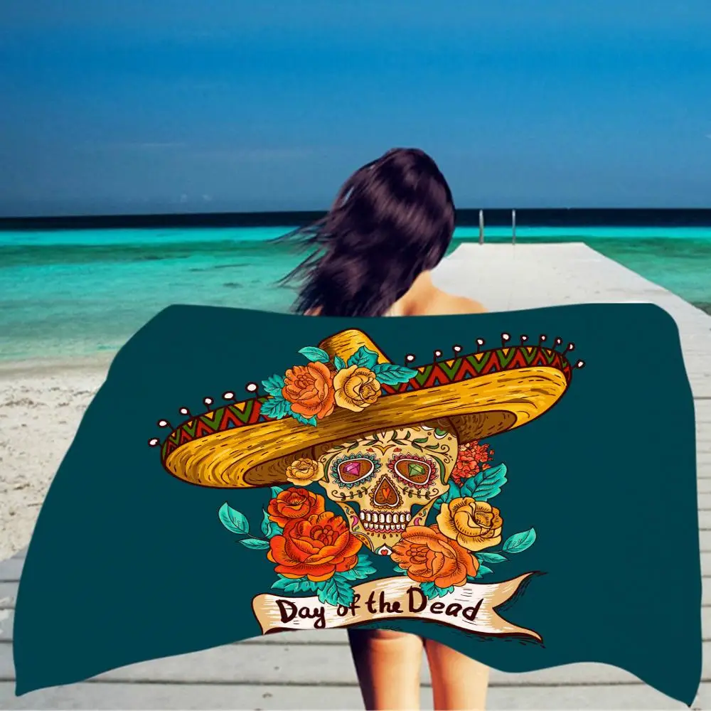 

150x100cm Printed Beach Towel Bath Towel for Skull Styling Wall Tapestry Towel Bikini Cover-up Home Decor