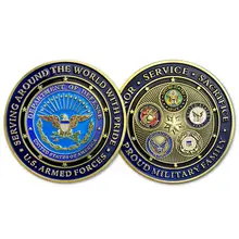 New Proud Military Family U.S. Armed Forces - Challenge Coin USCG US Coast Guard Challenge Coins, free delivery 15pcs/lot united states military armed forces full size ribbon us merchant marine expeditionary