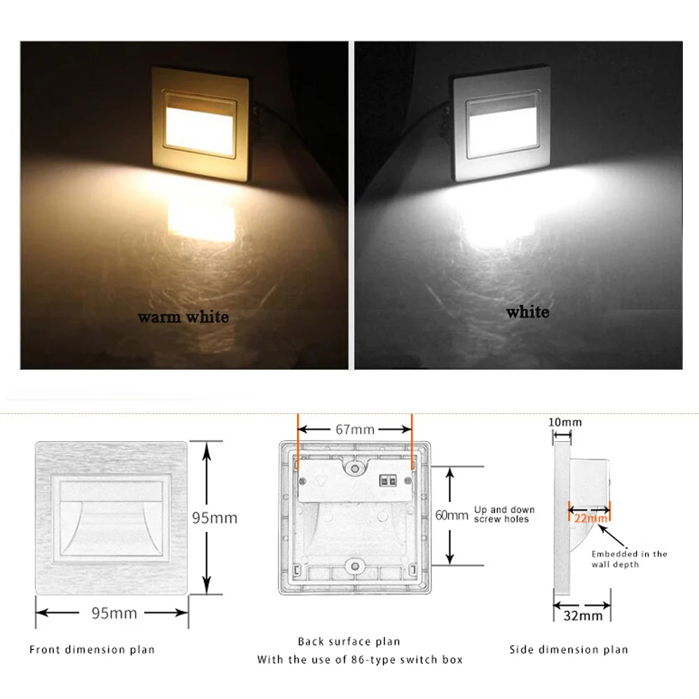 светильники для подсветки лестницы LED настенные в коридор и прихожую освещение
