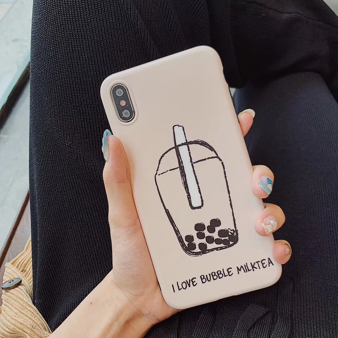 Чехол для телефона I Love Bubble Milk Tea iPhone 11 12ProMax XS MAX XR Capa мягкая задняя крышка из ТПУ X 8