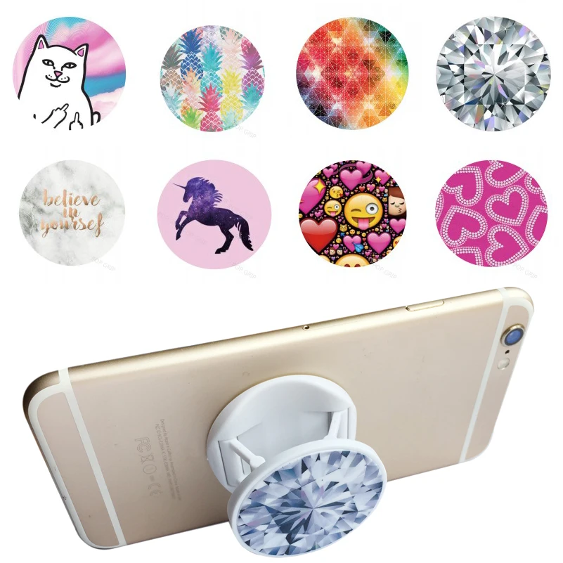 

Round Phone Holder Marble Rose Finger Stand Lazy Foldable Tablet Stand Phone Desk grip Universe for Xiaomi iPhone 7 8P