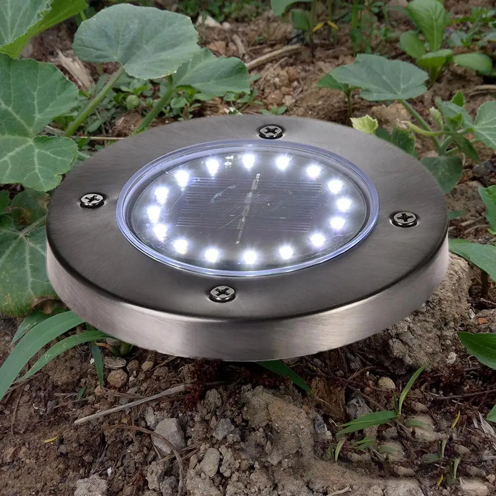 NEW Waterproof 16 LED Solar Underground Lights Stainless Steel Outdoor