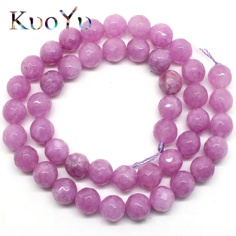 

Natural Faceted Light Purple Stone Beads Round Loose bead For Jewelry Making Strand 15" 4/6/8/10/12mm Fit Diy Bracelets Necklace