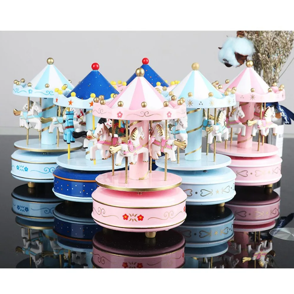 Merry-go-round cajas de música geométricas música bebé habitación decoración regalos Unisex madera Navidad caballo carrusel caja decoración del hogar 1 pc Merry-go-round cajas de música geométricas música bebé habitación decoración regalos Unisex madera Navidad caballo carrusel caja decoración del hogar 1 pc