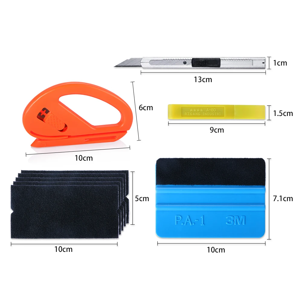 6Pcs/set Car Wrap Tools Squeegee Vinyl Wrap Tools Scraper Fabric Edge Cloth Automobiles Window Tint Tool Auto Car Glass Cleaning