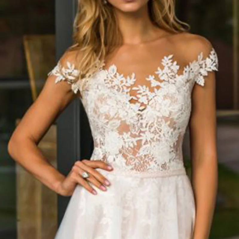 LORIE-Beach-Wedding-Dress-Lace-Scoop-A-Line-Appliques-Tulle-Long-Princess-Vintage-Bridal-Dress-2019 (3)