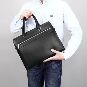 

Genuine Leather Laptop Bag Man Briefcase Business Messenger Bag Office Work Bags For Men Bolso Hombre