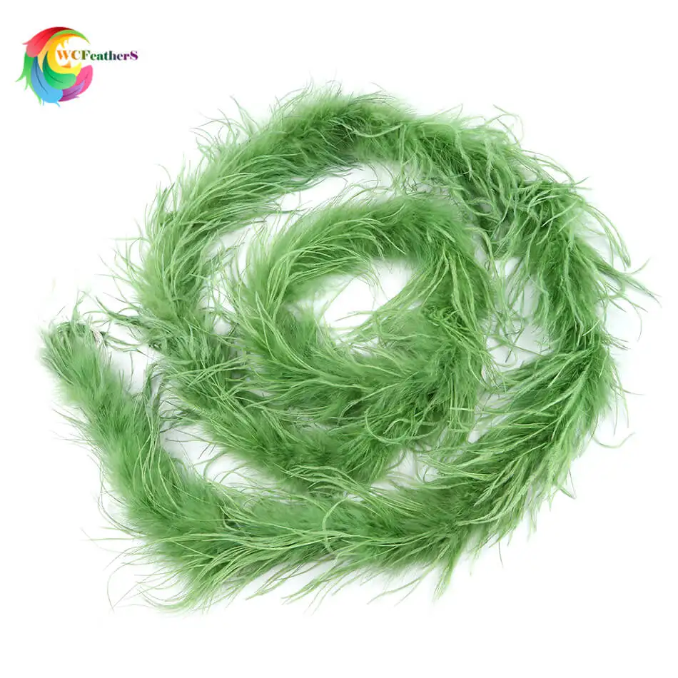 NEW! 2 meters/pc Colorful Ostrich feather boa Wedding/Dance/Apparel Accessories/Decoration feather strip 22Colors for chose - Цвет: color 15