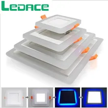 ФОТО   12W 24W led Ceiling Recessed Light Painel lamp decoration round square Led Panel Downlight BlueWhite 2 color bathroom