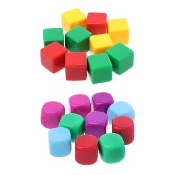 

10Pcs/Set 16mm Blank Dice Acrylic Hexahedron DIY Write Painting GameTeaching Dices Fun