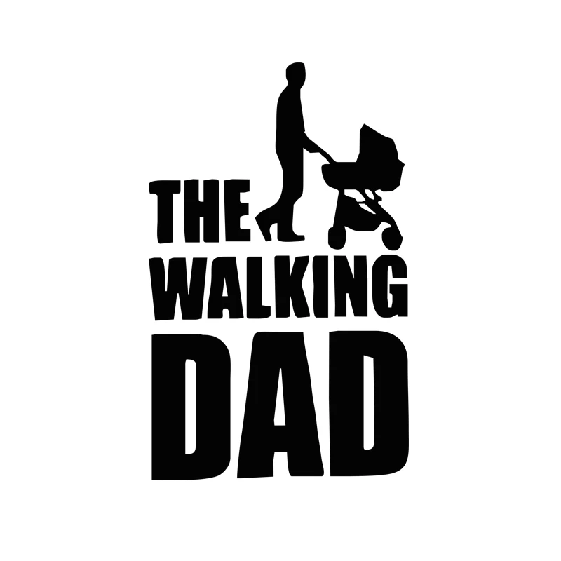 9.9CM15CM The Walking Dad Fun Sticker Vinyl Decal Baby On Board BlackSilver (2)