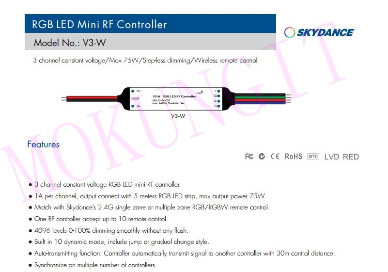 4CH * 1A 12-24VDC CV мини контроллер V4-W