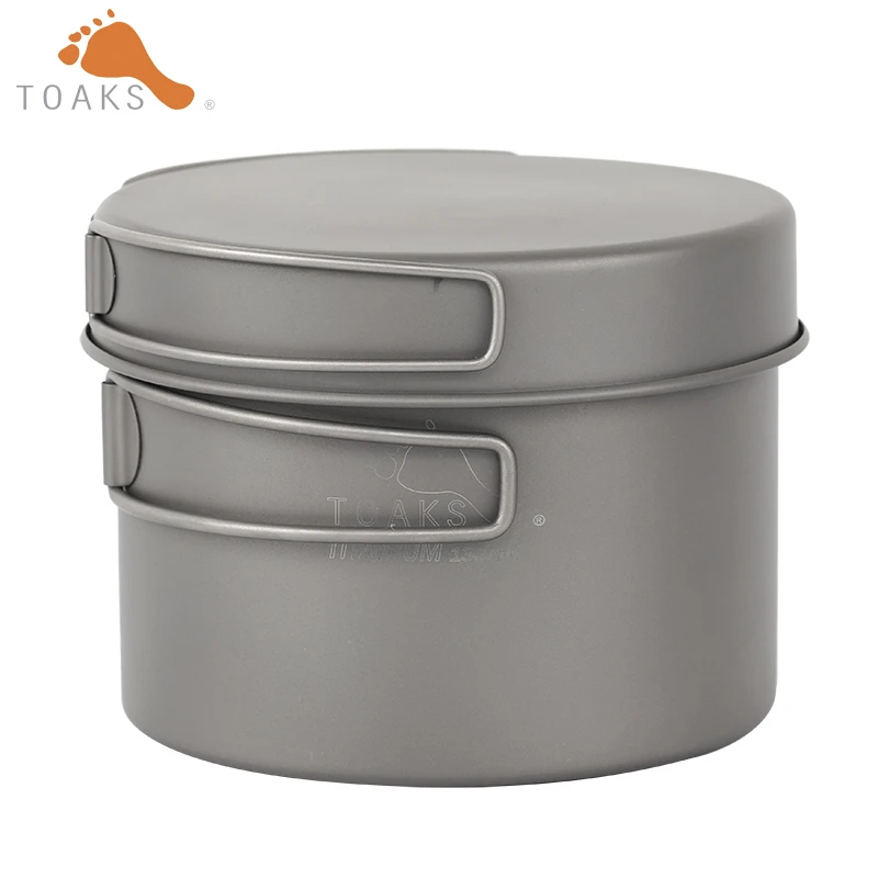 2016 New Mode Toaks 1600ML Titanium Pot Set With Foldable Handle  Outdoor Tableware Camping Pot  Toaks Pan 