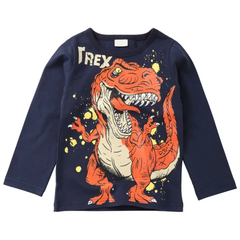 

Baby Cartoon Tops Autumn Winter Kids Boys Shirt Baby T Shirt Long Sleeve Tops Children Casual Cartoon Dinosaur Printed Blouse