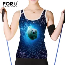 FORUDESIGNS/Женская майка с 3d принтом океанской акулы, Дельфина, укороченный Топ для женщин, майка, летняя повседневная женская майка, укороченные топы и футболки