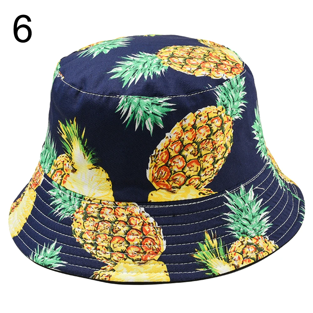Милая Двусторонняя Складная Рыбацкая Солнцезащитная шляпа с фруктовым принтом, унисекс, уличная Панама, мужская шляпа-Панама, женская летняя Панама - Цвет: 6