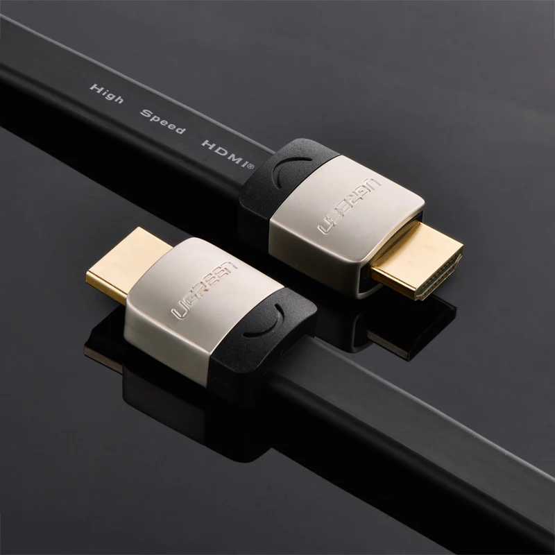 Ugreen HDMI плоский кабель с металлической головкой 1 м 2 м 3 м Папа-папа 1,4 в 3D 1080P Кабо HDMI для ПК HDTV PS3 Xbox appletv