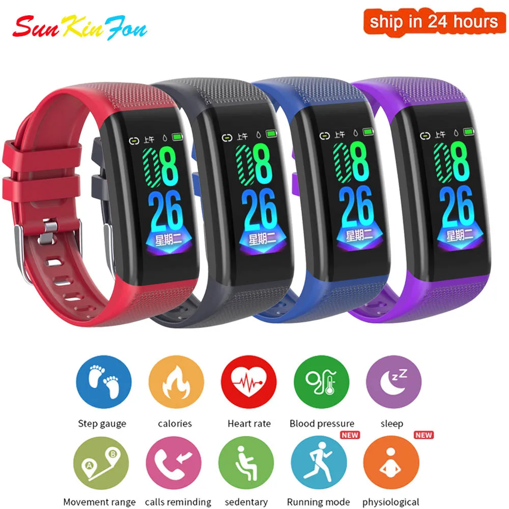 A9 Smart Bracelet Blood Pressure Heart Rate Female Physiological Reminder Fitness Tracker for PK Honor Band 4 Xiaomi Mi Band 3 2