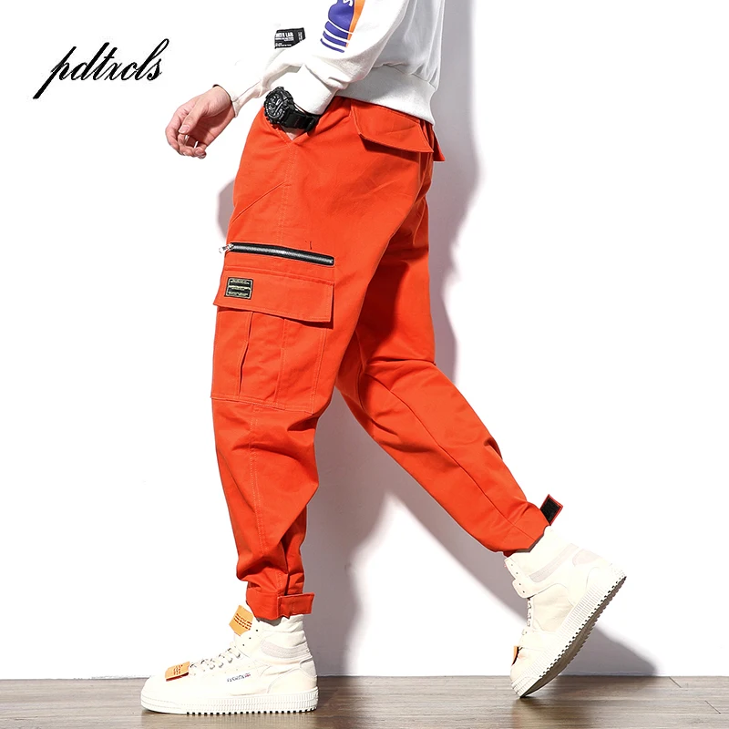 

New Harajuku Cotton Multi-Pocket Safari Style Fashion Men's Jogger Cargo Pants Autumn Hip Hop Streetwear Casual Elastic Trousers